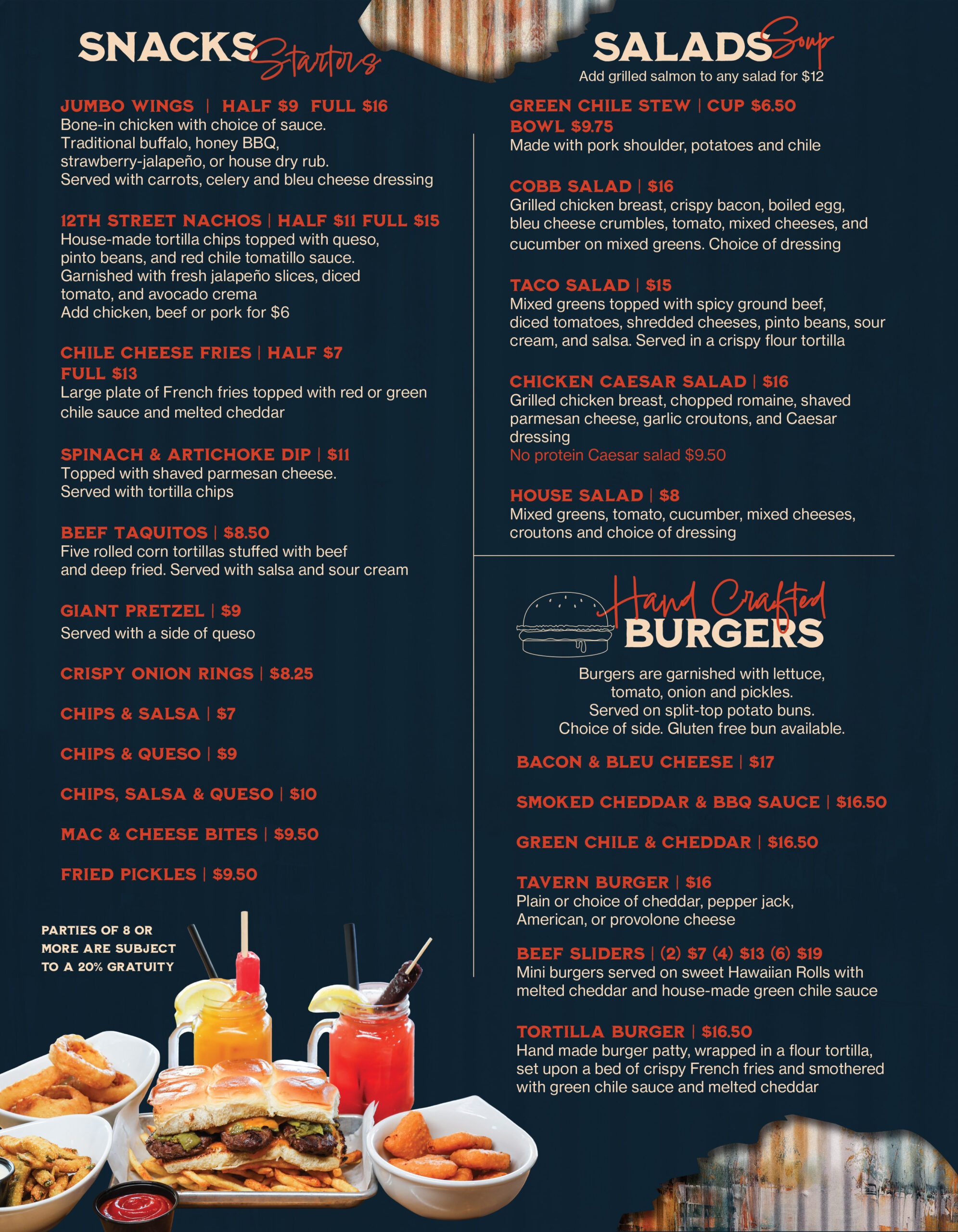 12th Street Tavern Menu